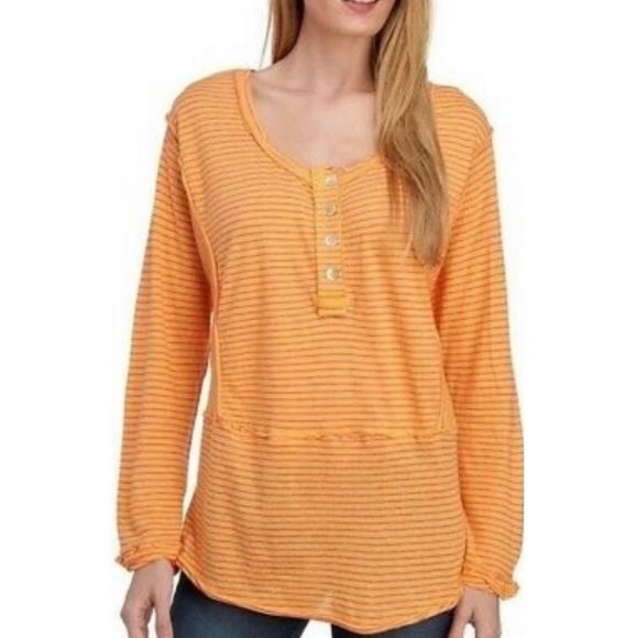 WE THE FREE Hong Kong Henley Striped Blouse - Picture 1 of 6